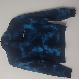 Champion Navy and Sky Blue Tie-Dye Sweatshirt
